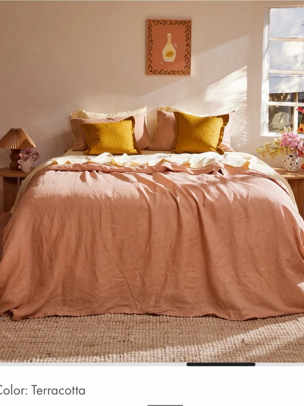 NWT Bed Threads 100% Flax Linen Terracotta KING / CALI king DUVET PILLOWCASES